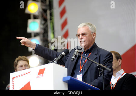 DGB dimostrazione durante i giorni di azione della Confederazione europea dei sindacati Foto Stock