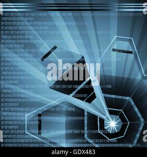 Il futuristico high tech astratto sfondo vettoriale Illustrazione Vettoriale