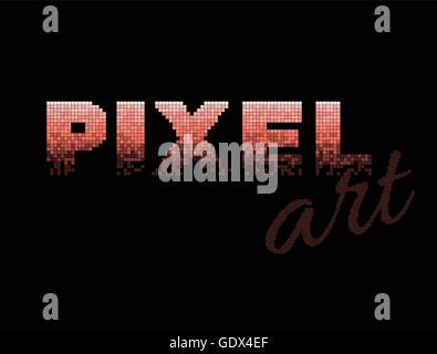 Pixel Art iscritto. Illustrazione di pixel. Ungrouped pixel o piazze, adatti per uso come una grafica in movimento l'elemento. Isolato. vettore. Giochi di design di pixel. Facile per ricolorare. Strati Illustrazione Vettoriale