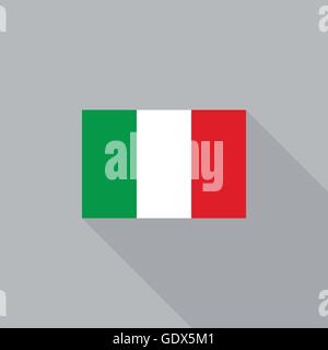Bandiera dell'Italia design piatto illustrazione vettoriale Illustrazione Vettoriale