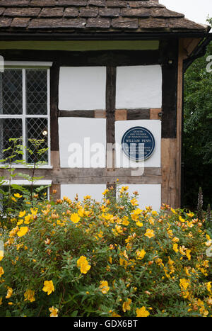 Idolo blu West Sussex, Quaker casa dove William Penn ha scritto la costituzione per la Pennsylvania Foto Stock