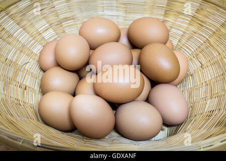 Gruppo le uova nel paniere Foto Stock