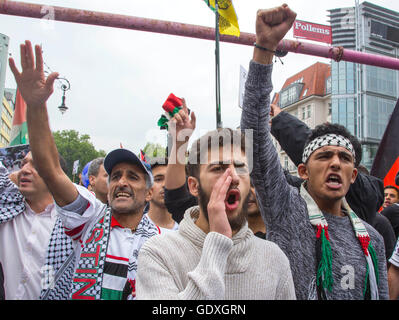 La Al-Quds manifestazione a Berlino, Germania, 2014 Foto Stock