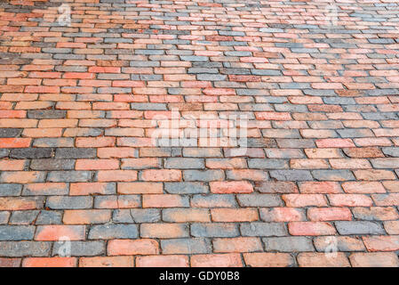 Grigio e rosso mattone stone street sidewalk, Toronto. Foto Stock