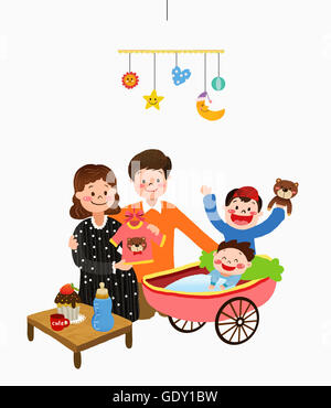 Famiglia armoniosa in attesa di un bambino Foto Stock