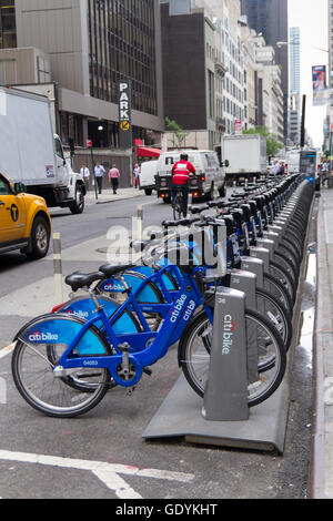 Il Citi bike a noleggio biciclette, New York City Foto Stock