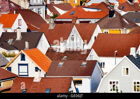 Tetto di tipiche case di norvegese a Stavanger. Foto Stock