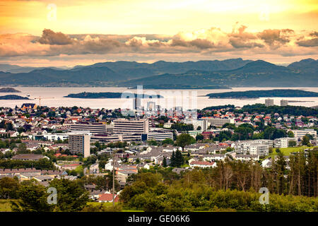 Vista panoramica città di Stavanger in Norvegia. Foto Stock