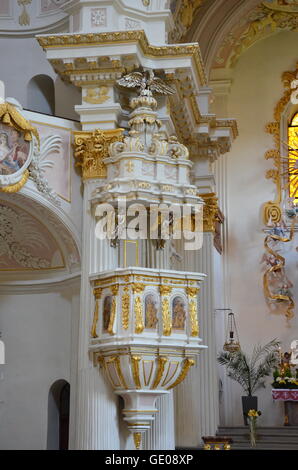 Geografia / viaggi, in Germania, in Baviera, Freystadt, chiesa di pellegrinaggio Maria Hilf, il pergamo costruito: 1700 - 1710 su progetto di Giovanni Antonio Viscardi, Additional-Rights-Clearance-Info-Not-Available Foto Stock