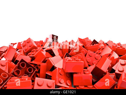 Giocattolo di blocchi di costruzione / 3D render del giocattolo di plastica costruzione di blocchi Foto Stock