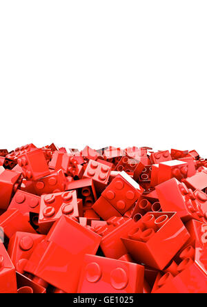 Giocattolo di blocchi di costruzione / 3D render del giocattolo di plastica costruzione di blocchi Foto Stock