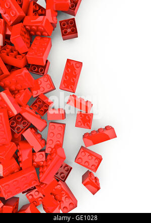 Giocattolo di blocchi di costruzione / 3D render del giocattolo di plastica costruzione di blocchi Foto Stock