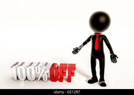 3d illustrazione di un 3d uomo isolato su sfondo bianco Foto Stock