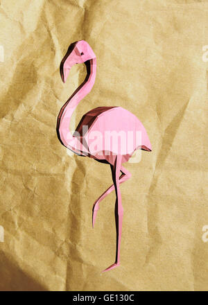 3d illustrazione di un flamingo bassa poli modello Foto Stock