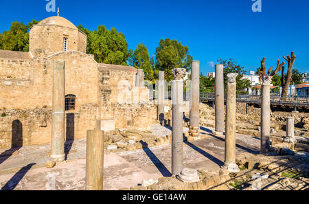 Rovine di inizio basilica bizantina in Paphos - Cipro Foto Stock