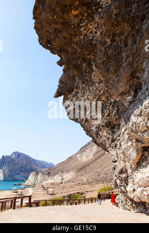 Al Mughsayl - popolari destinazioni turistiche in Dhofar, Oman. Foto Stock