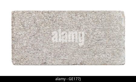 Rettangolare in mattoni di calcestruzzo dalla vista dall'alto isolato su sfondo bianco. Foto Stock