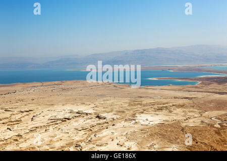 Vista del Mar Morto, Israele come visto dal monte Masada Foto Stock