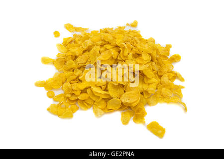 Cornflakes isolati su sfondo bianco Foto Stock