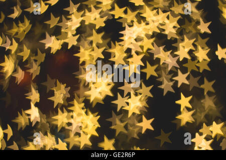 Felice anno nuovo card, Golden Star background Foto Stock