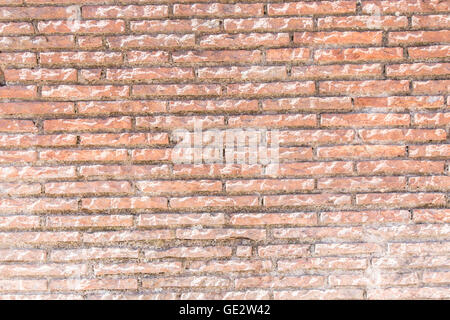 Rosso vecchio muro di mattoni. Ritratto di close-up di mattoni. Foto Stock