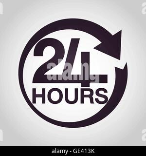 Ventiquattro ore a icona Illustrazione Vettoriale