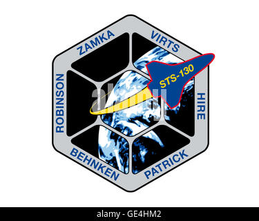 Lancio: Febbraio 8, 2010, 4:14 AM EST sbarco: Febbraio 21, 2010, 10:20 il pm EST, il Centro Spaziale Kennedy Space Shuttle: adoperano equipaggio: Commander George D. Zamka, pilota Terry Virts W. Jr., gli specialisti di missione Nicholas J. M. Patrick, Robert L. Behnken, Stephen K. Robinson, Kathryn P. noleggiare la STS-130 missione ha lo scopo è stato quello di installare i due componenti finali degli Stati Uniti segmento della Stazione Spaziale Internazionale. STS-130 fornito e installato il nuovo nodo tranquillità e copula che ora dà gli astronauti a sette finestra, vista mozzafiato. I membri di equipaggio ha avuto il tempo di ricevere un telefono cal Foto Stock