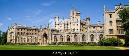 Una vista panoramica del centro storico di St. John's College di Cambridge, UK. Foto Stock