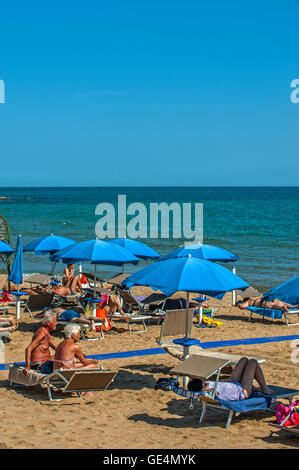 Italia Sicilia Marina di Ragusa la spiaggia, Foto Stock