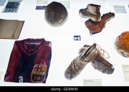 Il Museu FC BARCELONA FC Barcelona Museum, Camp Nou, Barcellona, in Catalogna, Spagna. Foto Stock