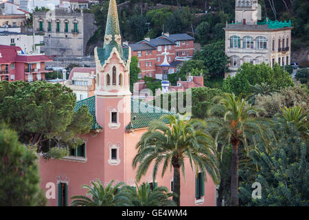 Gaudi House Museum - Casa Museo Gaudi, Parco Guell, Barcellona, in Catalogna, Spagna. Foto Stock