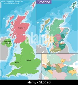 Mappa di Scozia Illustrazione Vettoriale