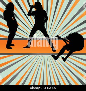Concerto rock band burst vettore di sfondo per poster Illustrazione Vettoriale