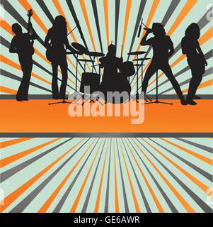 Concerto rock band burst vettore di sfondo per poster Illustrazione Vettoriale