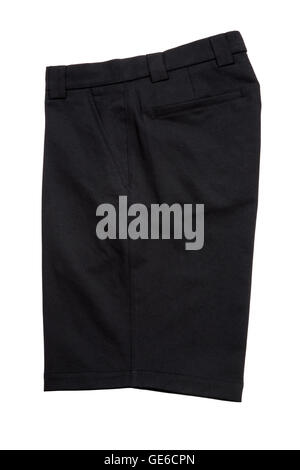 Nero pantaloni corti pantaloni lunghi per gli uomini isolati su sfondo bianco Foto Stock