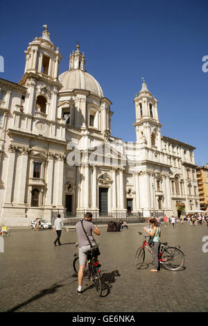 Il barocco del XVII secolo Chiesa di Sant Agnese in Agone in Piazza Navona, Roma, Italia. Foto Stock