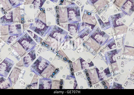 Regno Unito 20 pound banconote Foto Stock