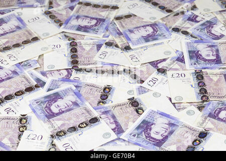 Regno Unito 20 pound banconote Foto Stock