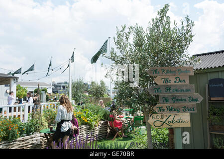 Il tetto del John Lewis department store in Oxford Street è stato trasformato in un giardino di fiori e di erbe aromatiche. Foto Stock