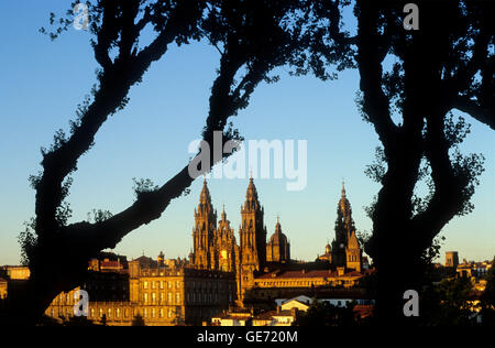 La cattedrale e la città vecchia. Coruña provincia.La spagna. Camino de Santiago Foto Stock