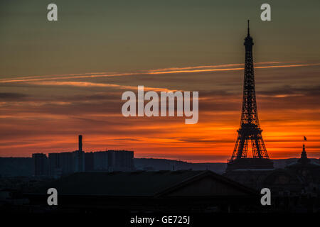 Tramonto a Parigi Foto Stock