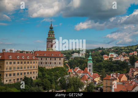 Bella vista di Cesky Krumlov in Repubblica Ceca Foto Stock