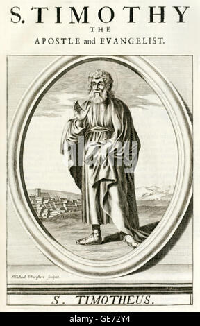 San Timoteo apostolo (17-97AD) dei primi cristiani evangelista e Vescovo di Efeso ha viaggiato con san Paolo che è stato il suo mentore. Foto Stock