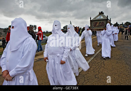 Processione del Venerdì santo, Bercianos de Aliste, Provincia Zamora, Castilla Leon, Spagna Foto Stock