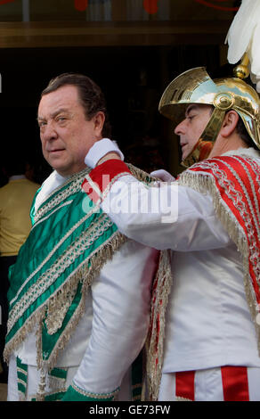 "Figuras'.Romani preparando. La Settimana Santa. La domenica di Pasqua.Puente Genil. Nella provincia di Córdoba. Spagna Foto Stock