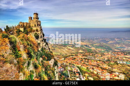 Guaita, prima torre di San Marino Foto Stock