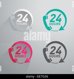 Ventiquattro ore a icona Illustrazione Vettoriale