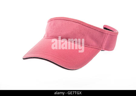 Rosa per adulti golf visor su sfondo bianco Foto Stock