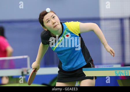 Ajinomoto National Training Centre, Tokyo, Giappone. 22 Luglio, 2016. Ai Fukuhara (JPN), 22 luglio 2016 - Tennis da tavolo : Giappone team nazionale sessione di formazione per Rio Giochi Olimpici 2016 a Ajinomoto National Training Centre, Tokyo, Giappone. © YUTAKA AFLO/sport/Alamy Live News Foto Stock