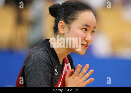 Ajinomoto National Training Centre, Tokyo, Giappone. 22 Luglio, 2016. Mima Ito (JPN), 22 luglio 2016 - Tennis da tavolo : Giappone team nazionale sessione di formazione per Rio Giochi Olimpici 2016 a Ajinomoto National Training Centre, Tokyo, Giappone. © YUTAKA AFLO/sport/Alamy Live News Foto Stock